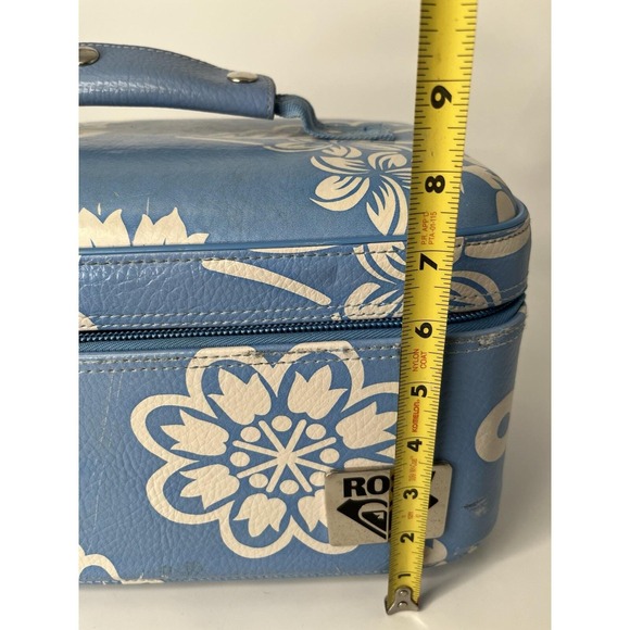 ROXY Make-Up Case Hawaiian Floral Blue Vintage Large READ - Picture 16 of 16